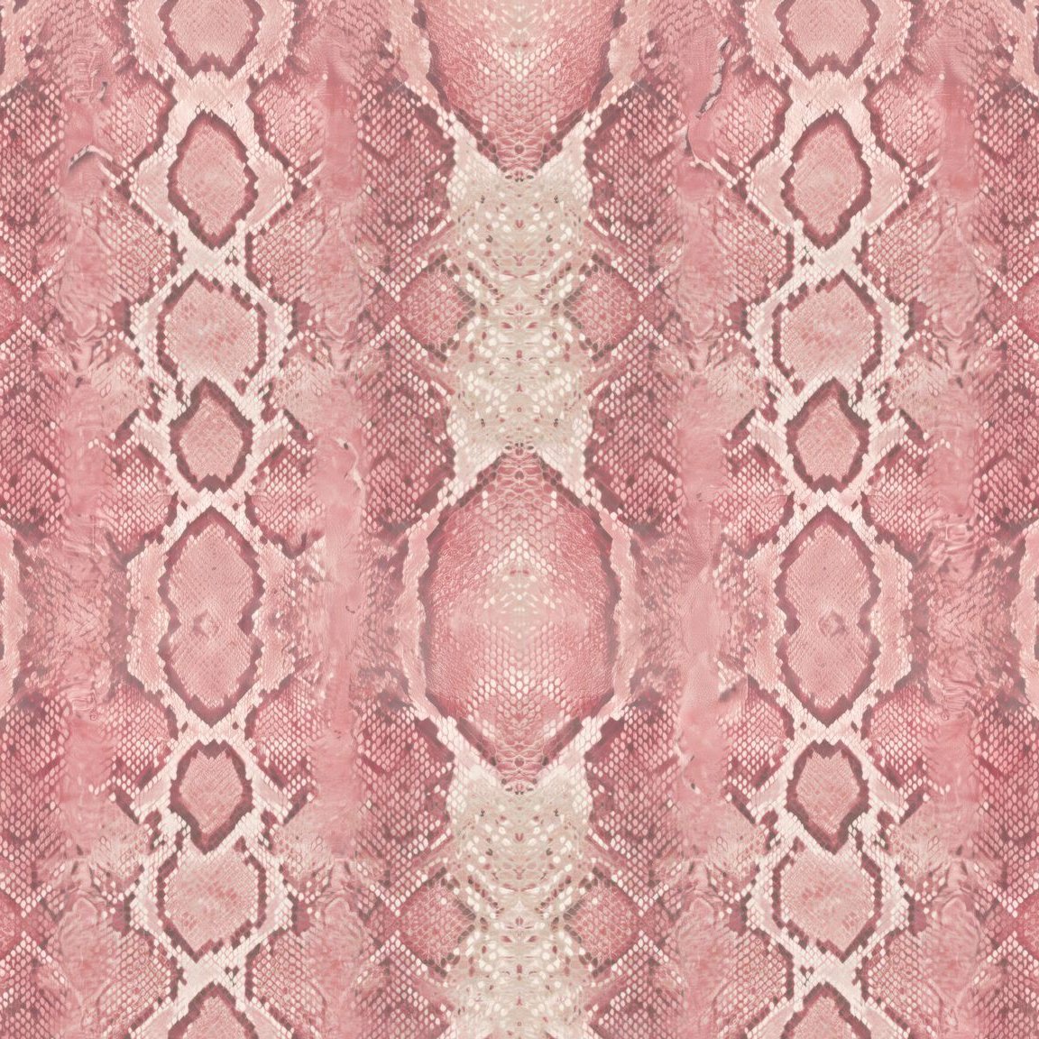 Blush Burmese wallpaper with pink snake pattern and textured sheen