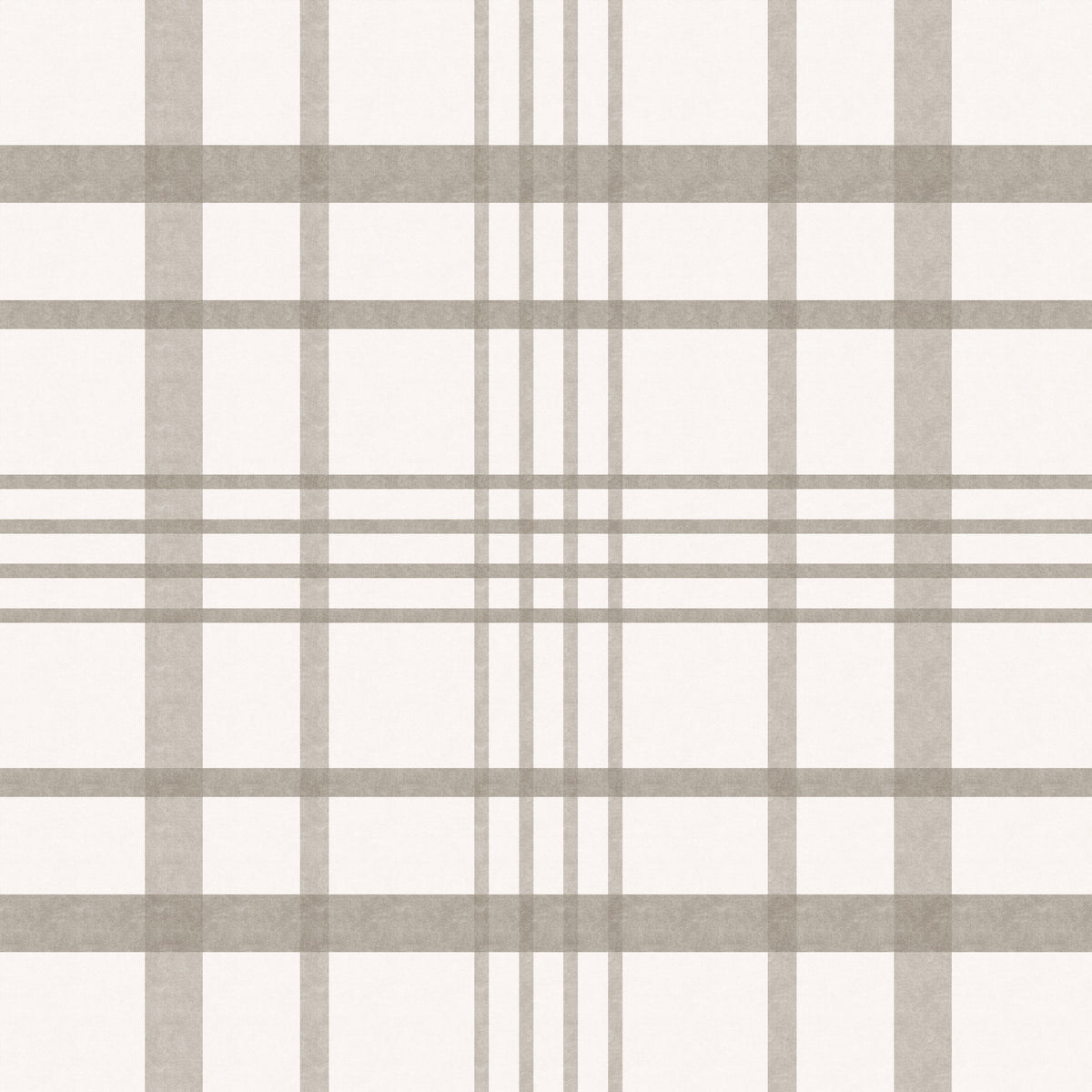 Taupe & White Plaid Check Peel and Stick Wallpaper - Ashford Plaid (Brown)