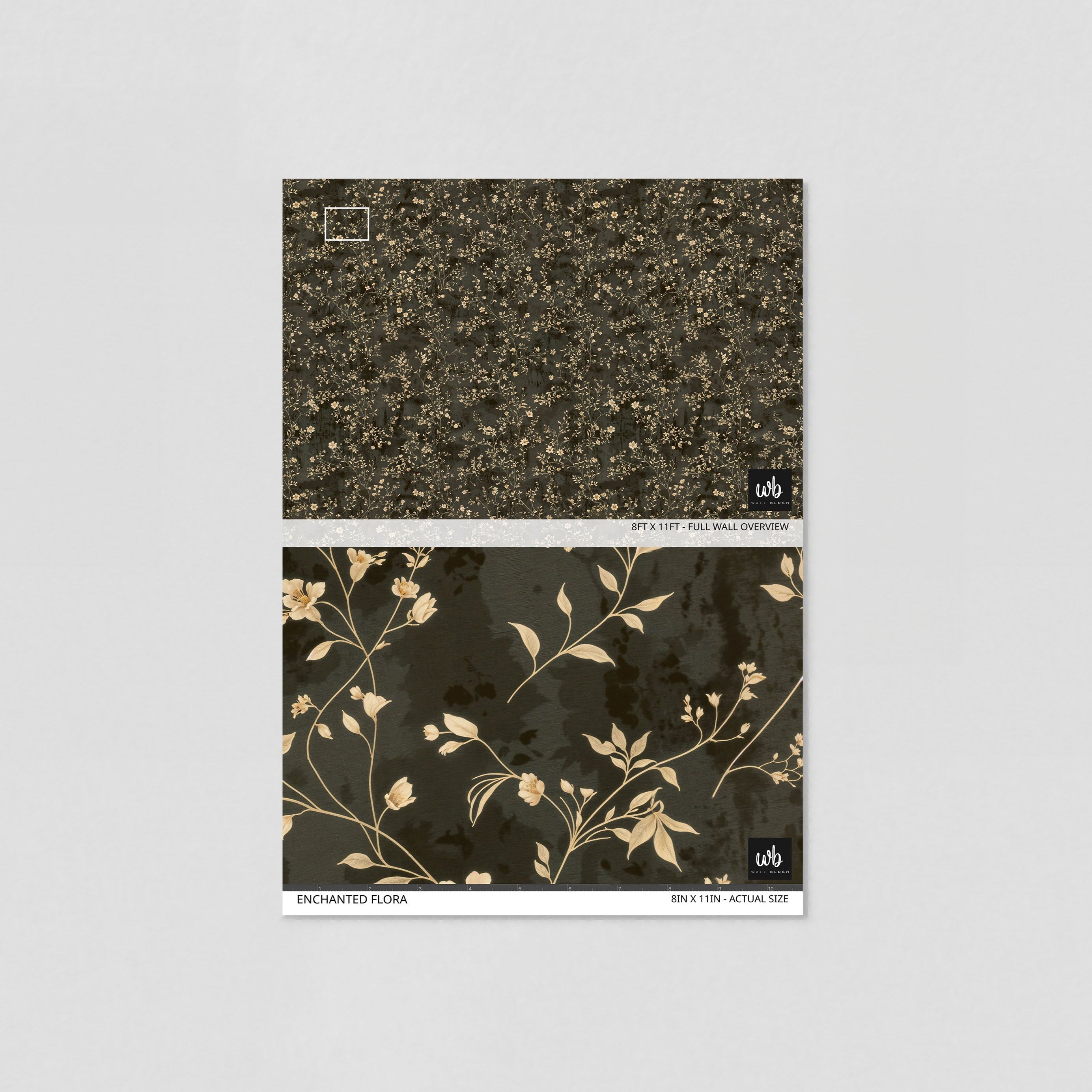 Enchanted Flora Wallpaper - 10 FT H X 11 FT W Peel and Stick