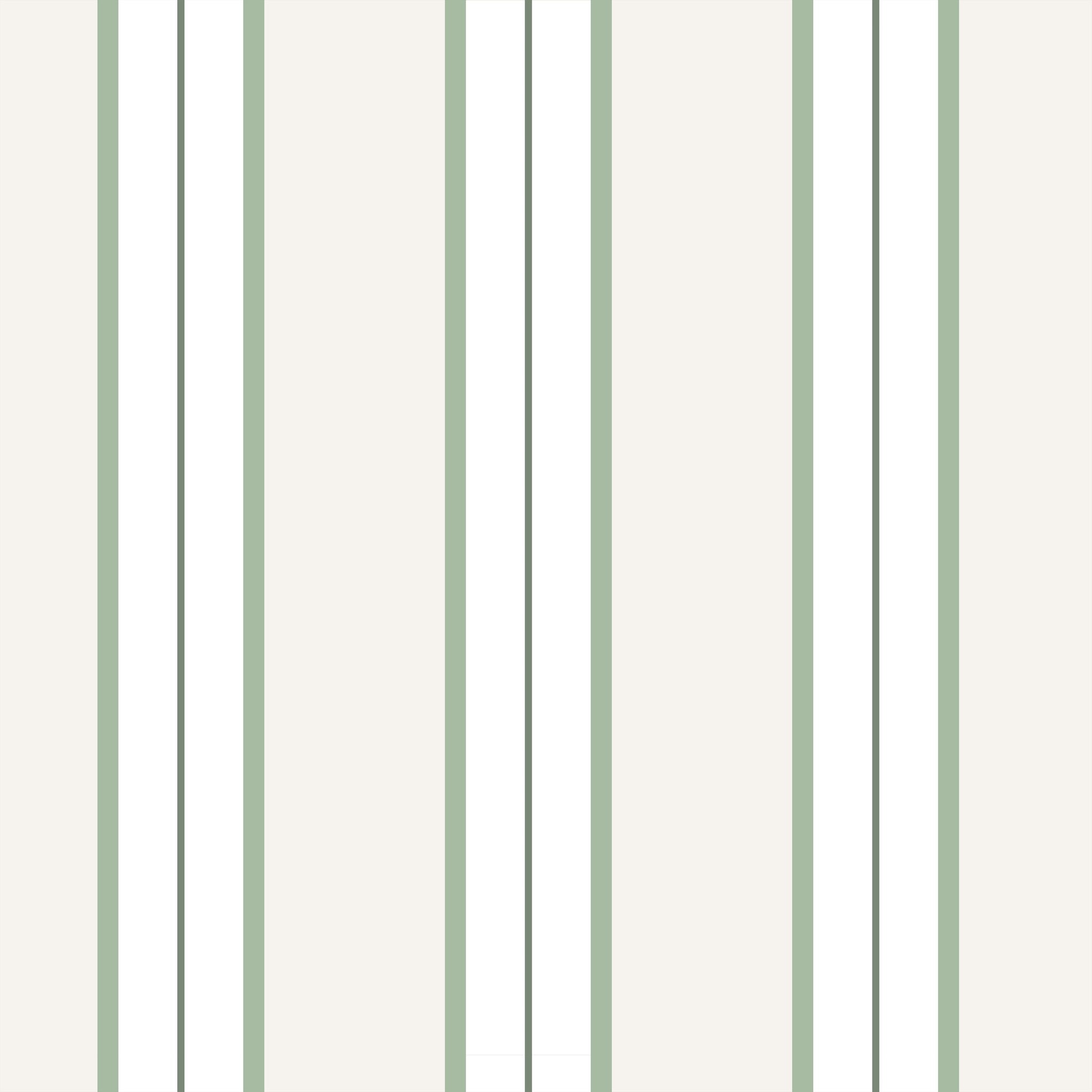 Green striped wallpaper with clean lines and soft hues for a serene modern look.