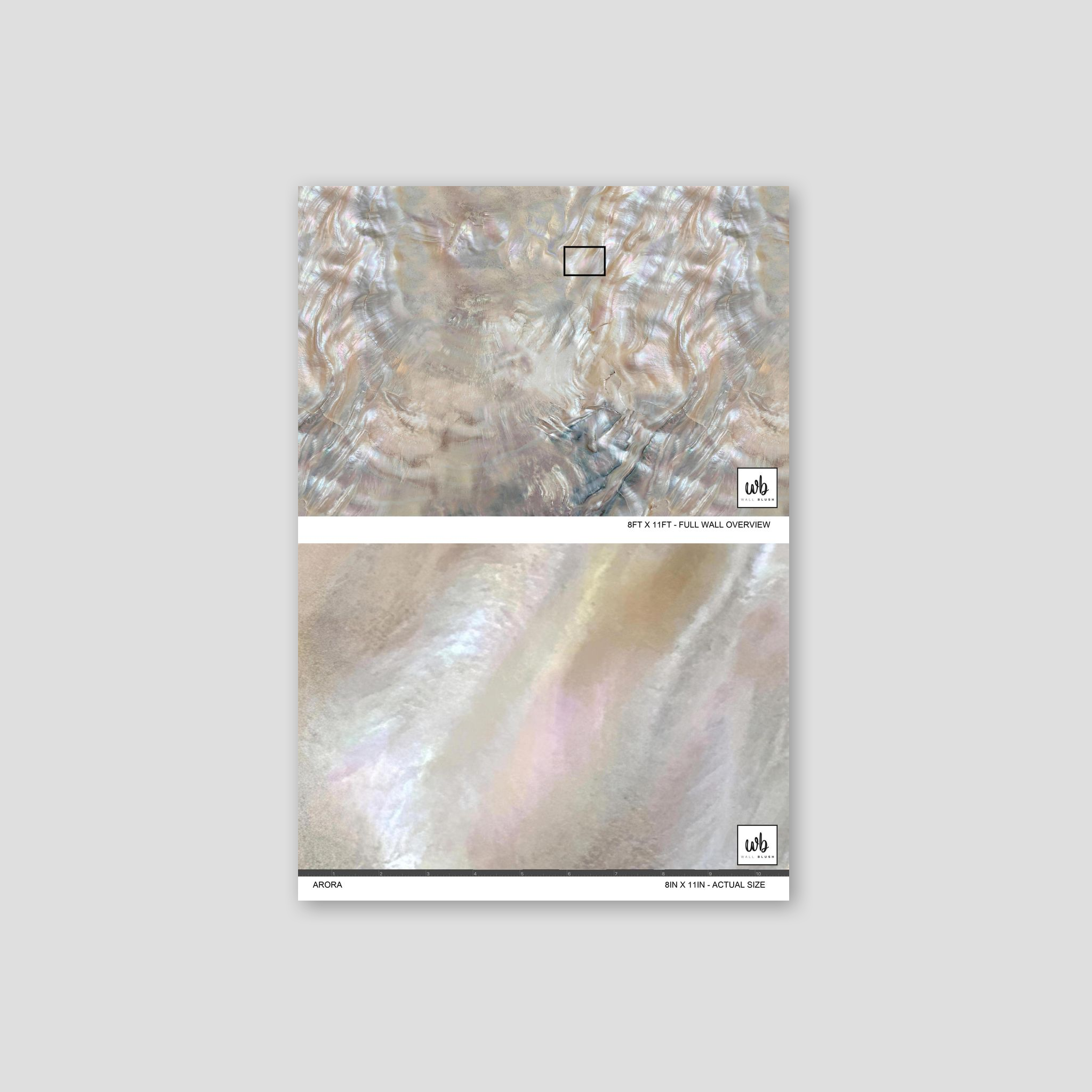 Iridescent textured wallpaper sample with soft hues and organic pattern.