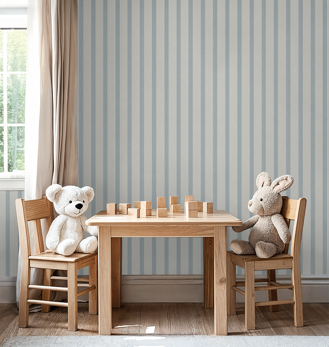 The Jordan (Blue) Wallpaper - 6 FT H X 11 FT W Peel and Stick