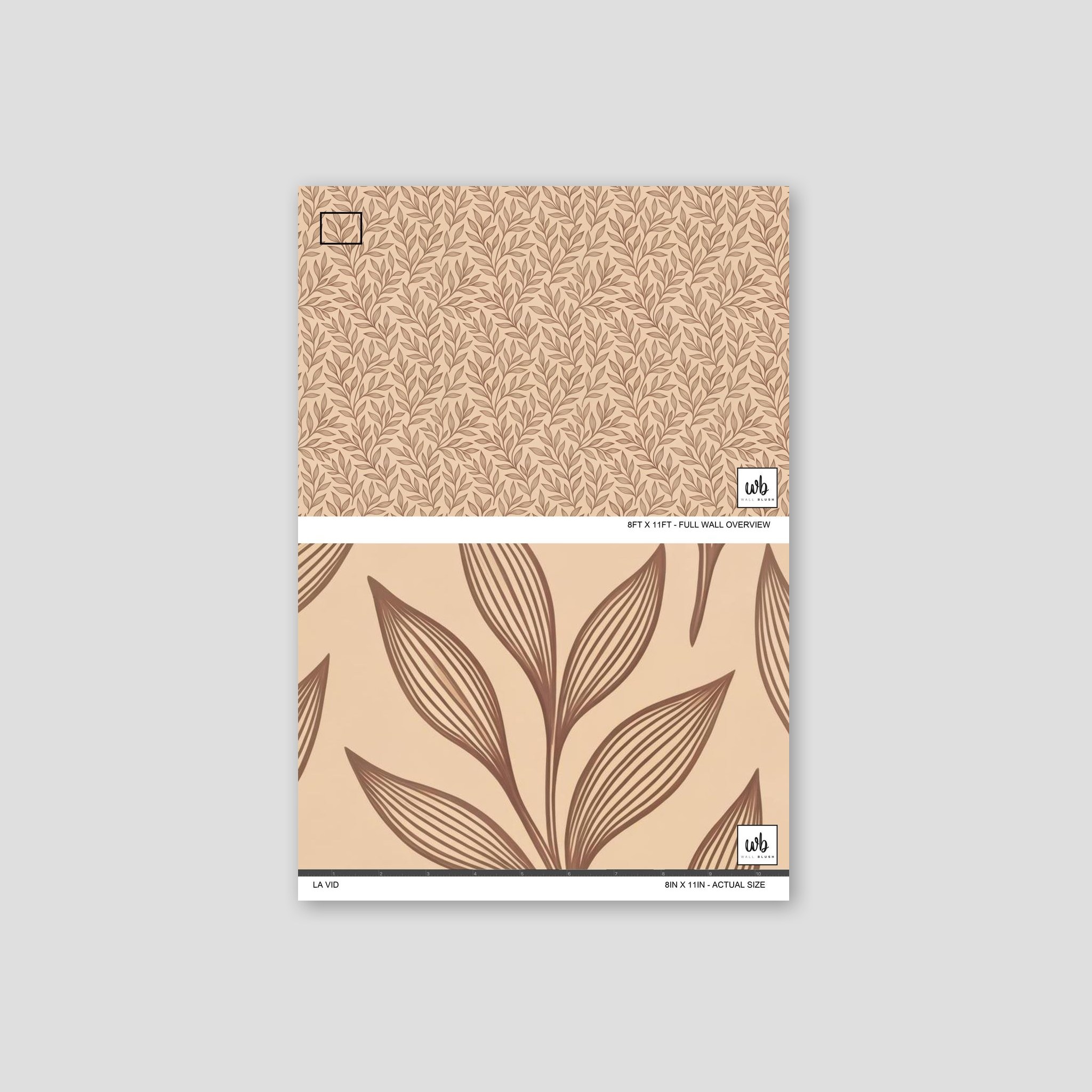La Vid wallpaper with brown vines on beige background, organic and elegant.