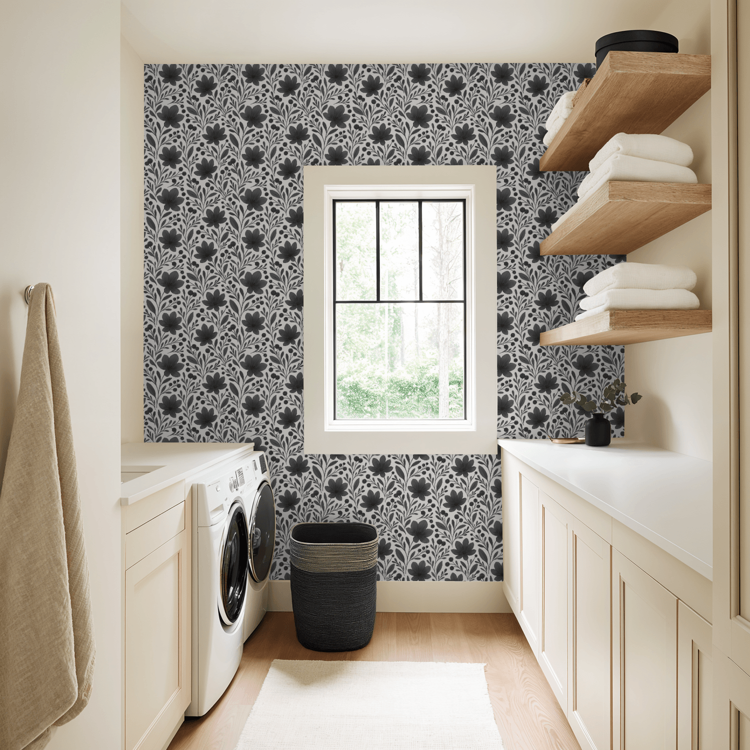 Bloom There, Done That (Black) Wallpaper