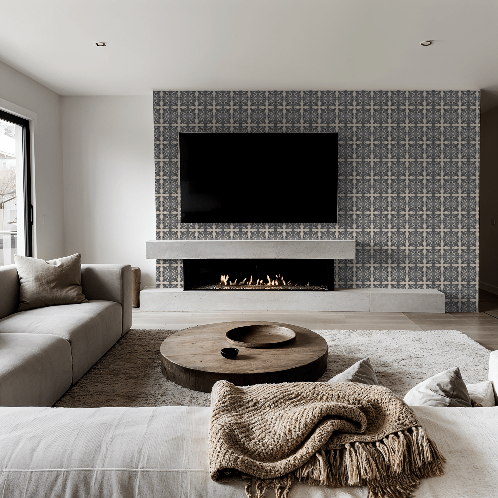 Jagger Damask (Black) Wallpaper