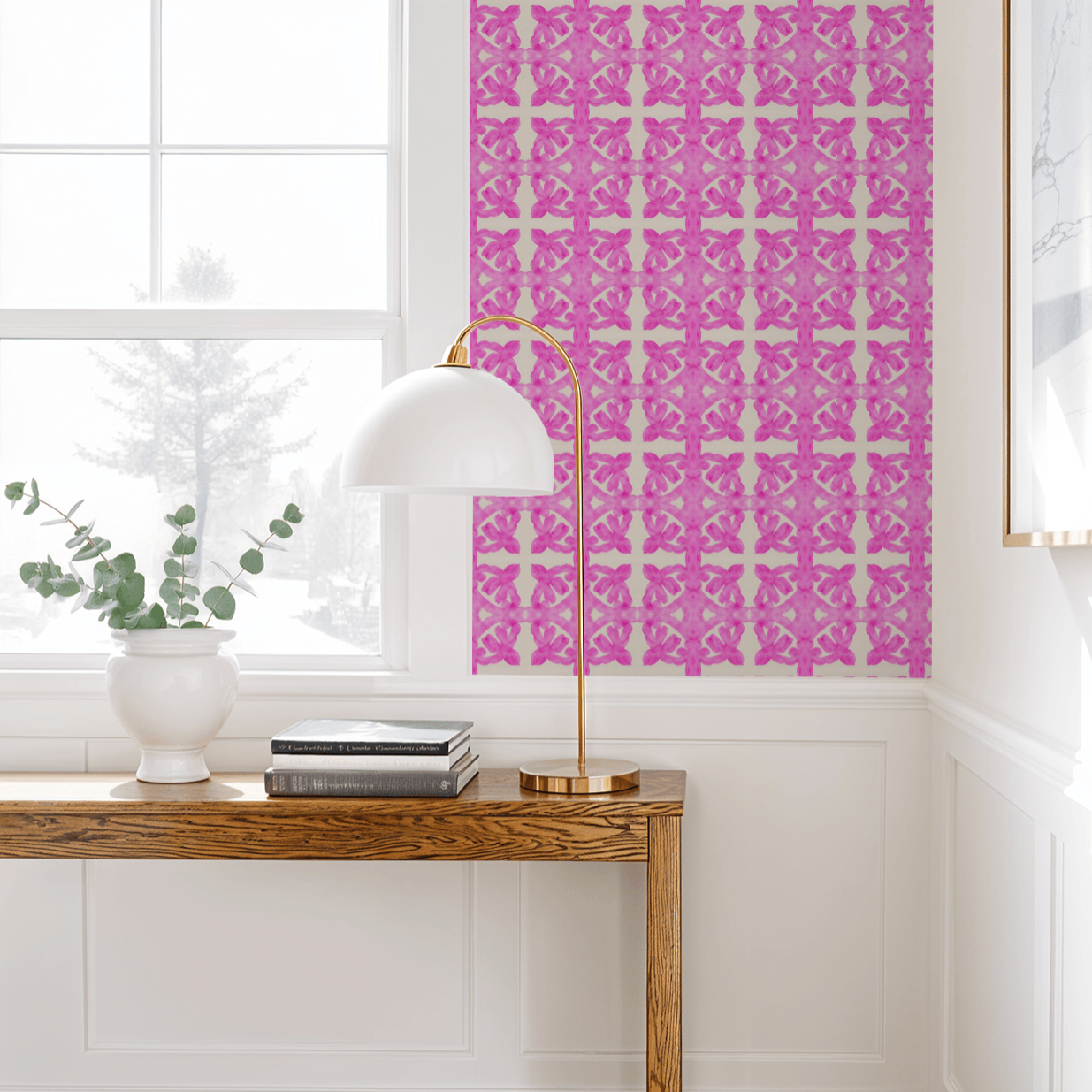 Jagger Damask (Pink) Wallpaper