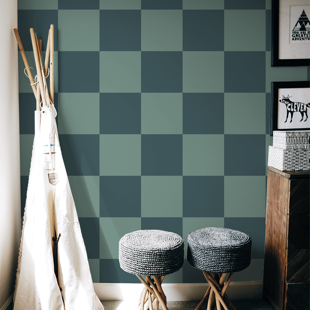 Simply Checker (Teal) Wallpaper