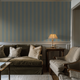 Simply Stripes (Blue & Olive) Wallpaper sample