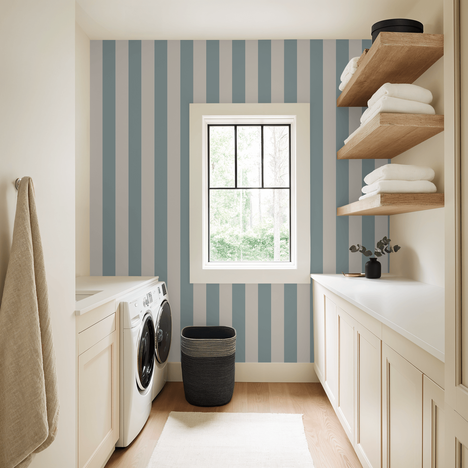 Simply Stripes (Blue) Wallpaper