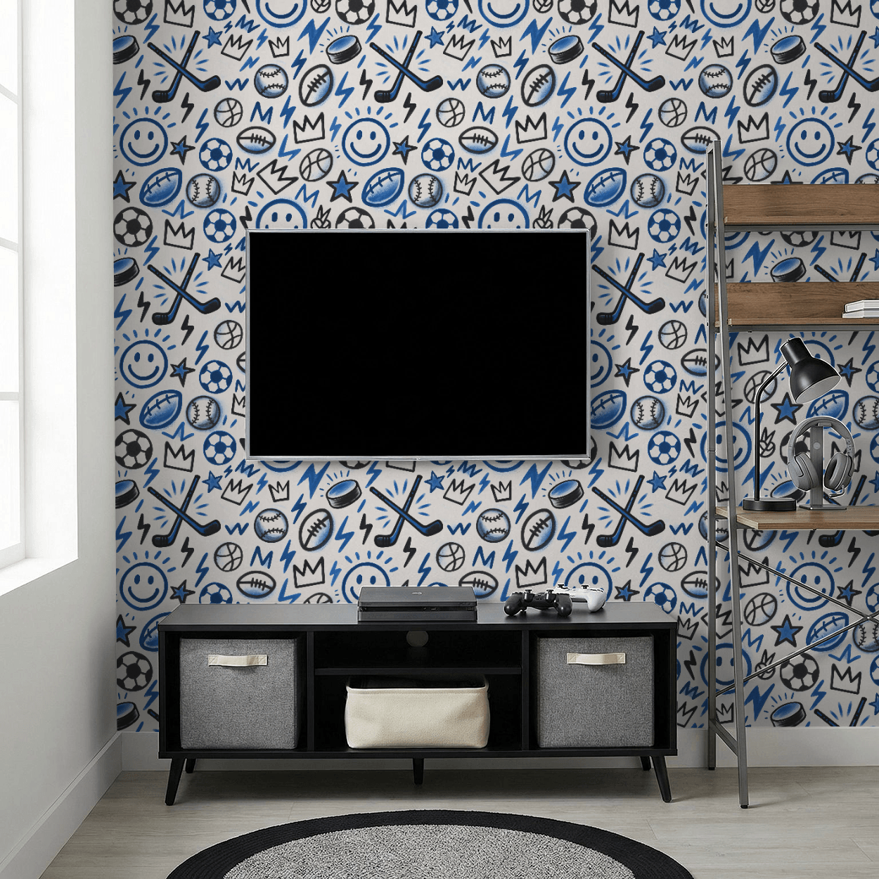 Rocker Varsity Graffiti Wallpaper