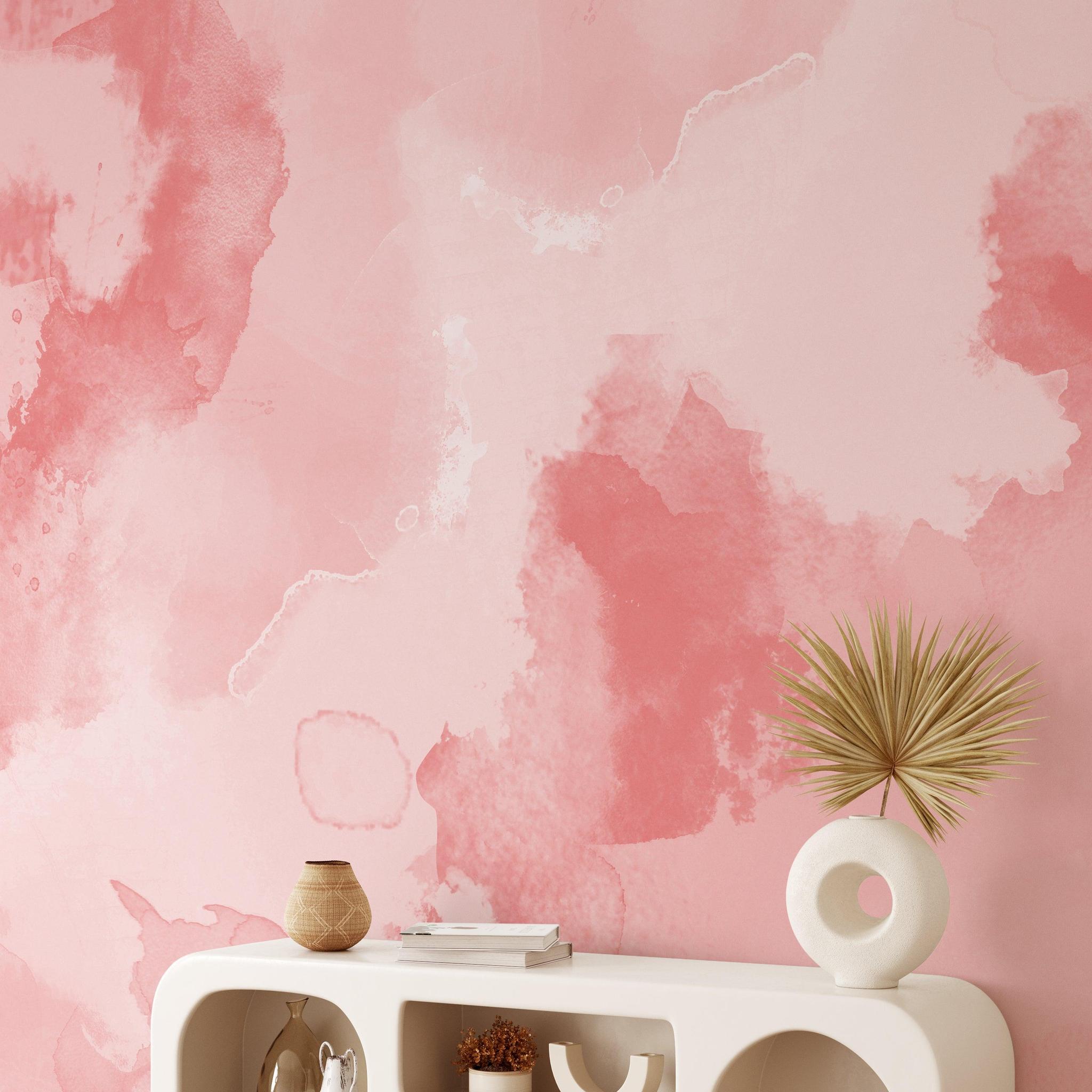 BIG MOOD (Pink) Wallpaper - 8 FT H X 11 FT W Peel and Stick