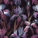 "Iris Wallpaper by Wall Blush in Dark Floral Design for a Bedroom or Living Area Focus"