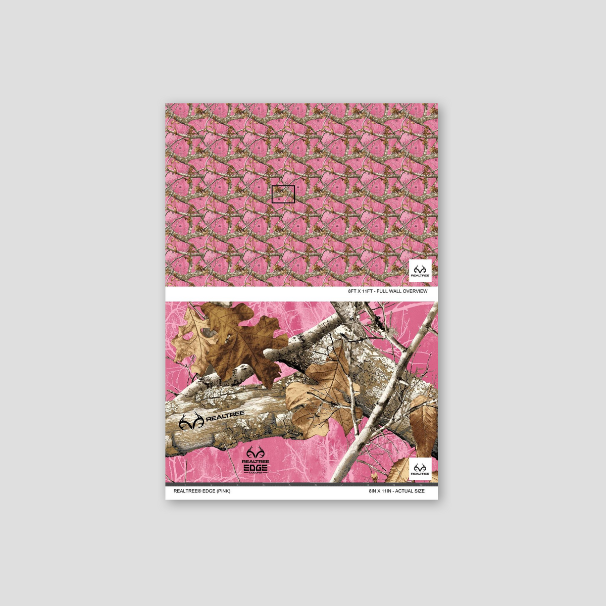 Pink Realtree Edge wallpaper with branches and leaves pattern.