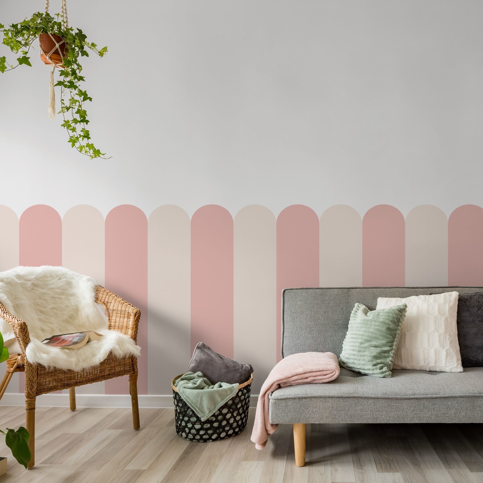 Playful Pickets (Pink) Wallpaper