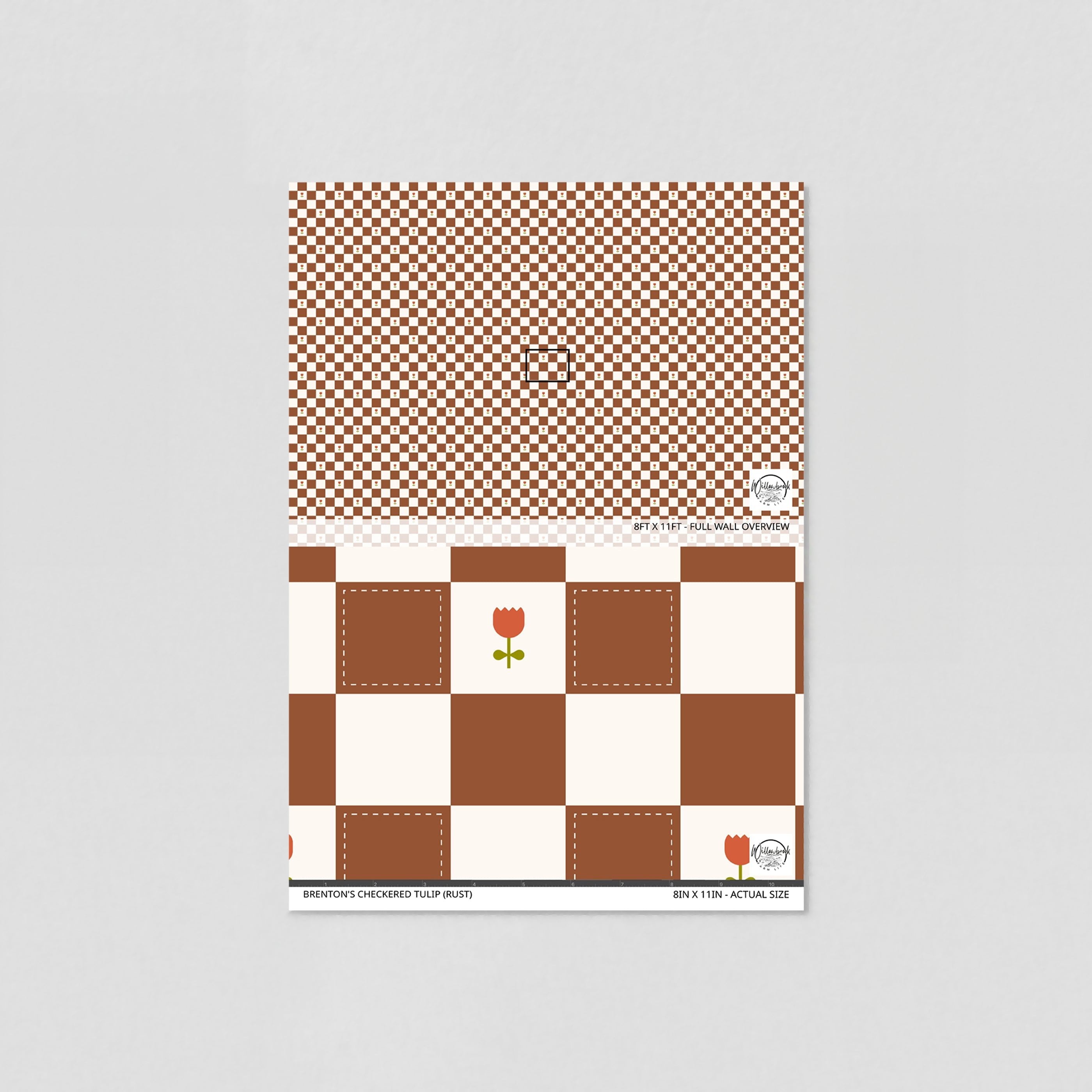 Brenton's Checkered Tulip (Rust) Wallpaper