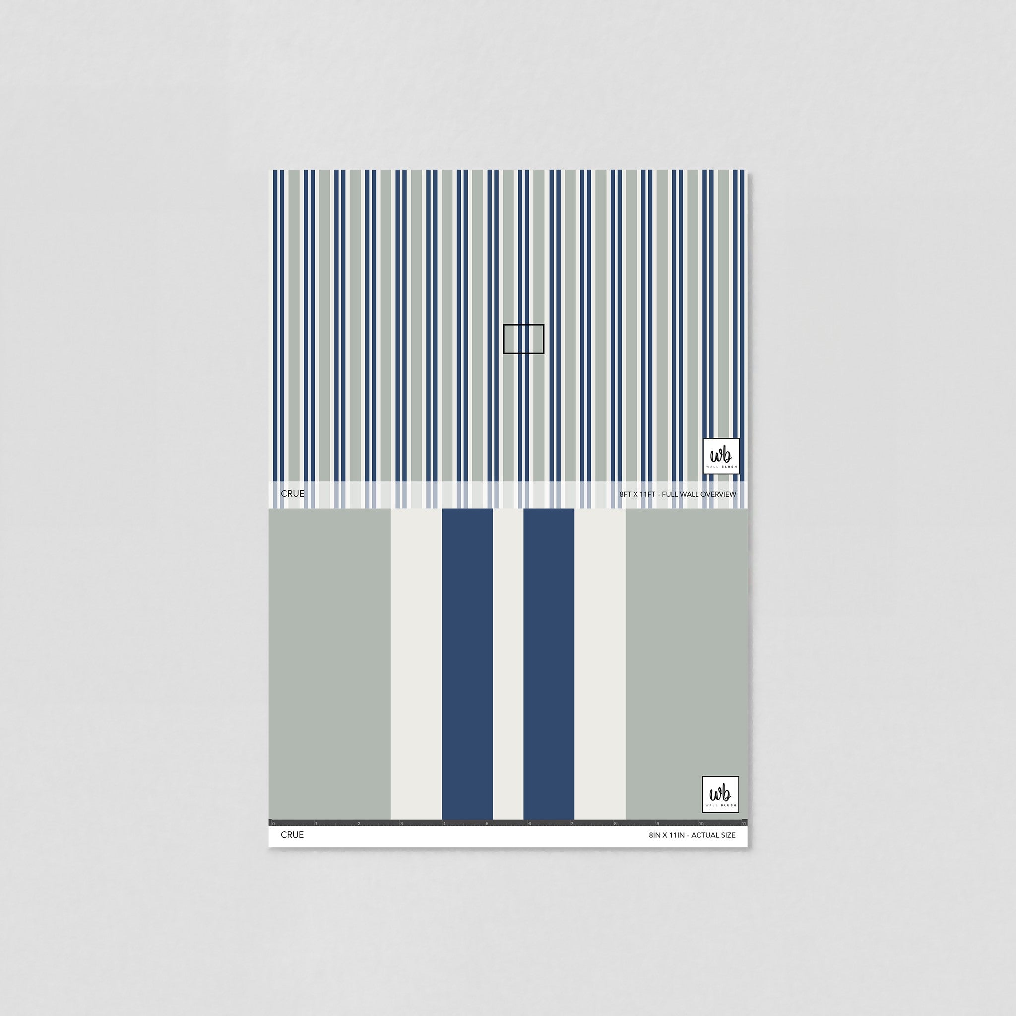 "Wall Blush Crue Wallpaper sample showcasing modern stripe design for home interiors."