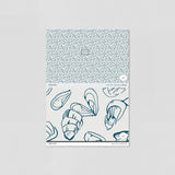 "Sebastian Wallpaper by Wall Blush in sample size with blue marine patterns for interior decor focus"