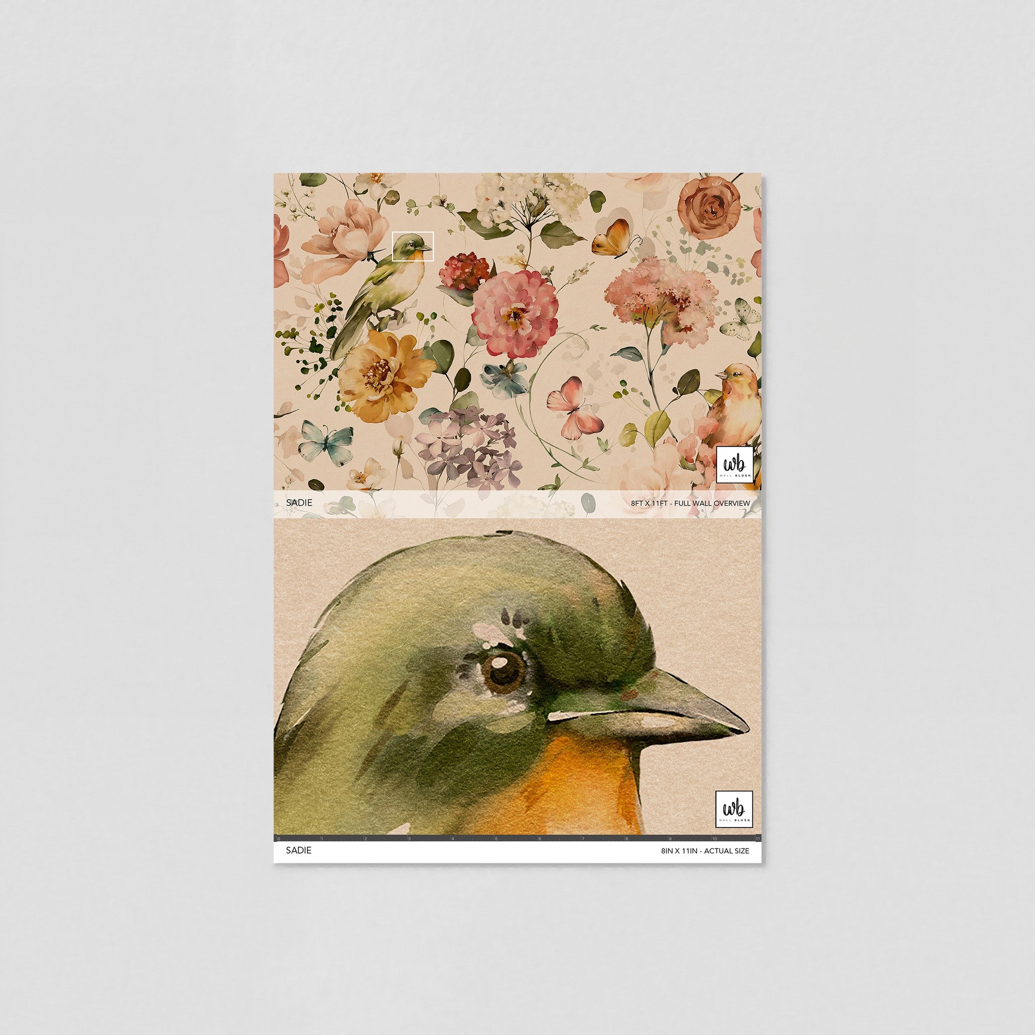 Sadie - Birds and Florals Peel and Stick Wallpaper