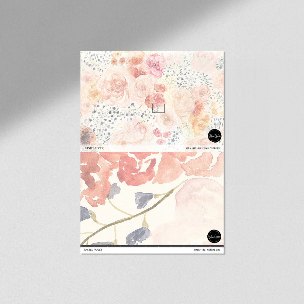 Pastel Posey - Large Floral Watercolor Watercolor Peel And Stick Wallpaper