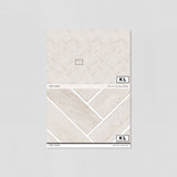 "Wall Blush's Sweet Cream Wallpaper sample, elegant herringbone design for modern living space focus."