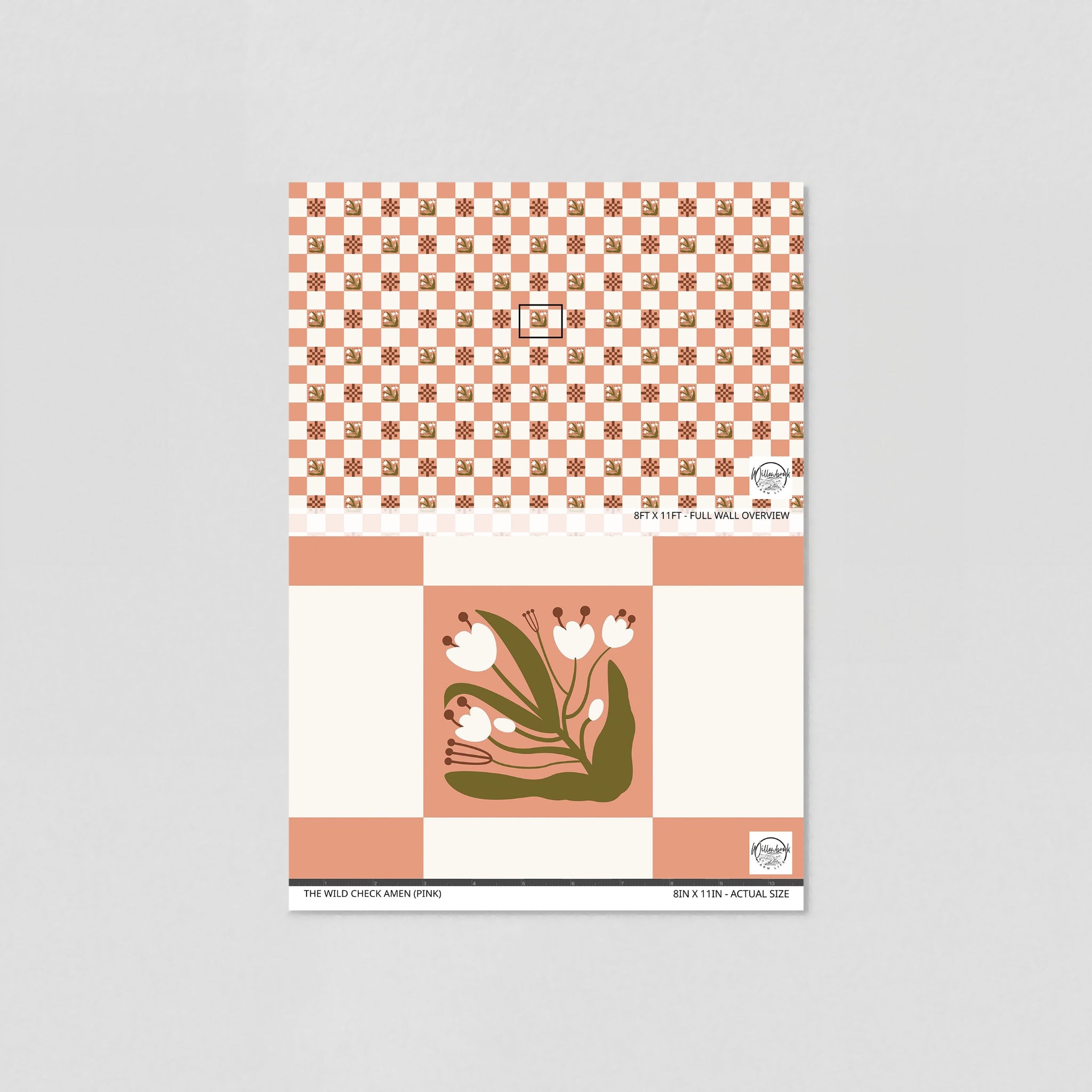 The Wild Check Amen (Pink) Wallpaper