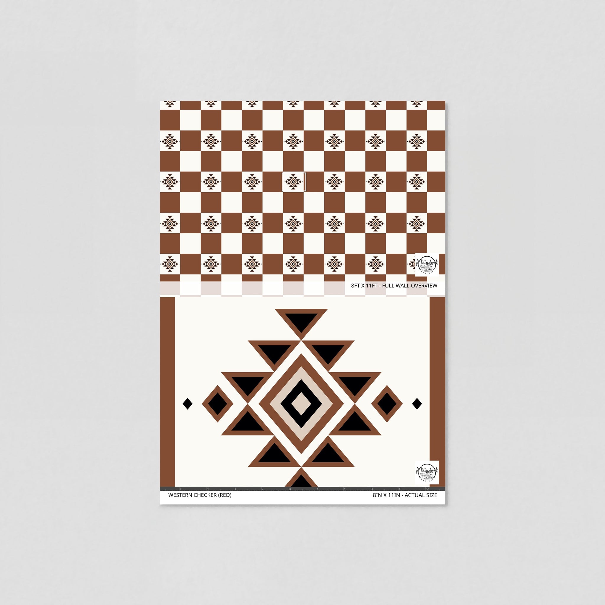 Western Checker (Red) Wallpaper