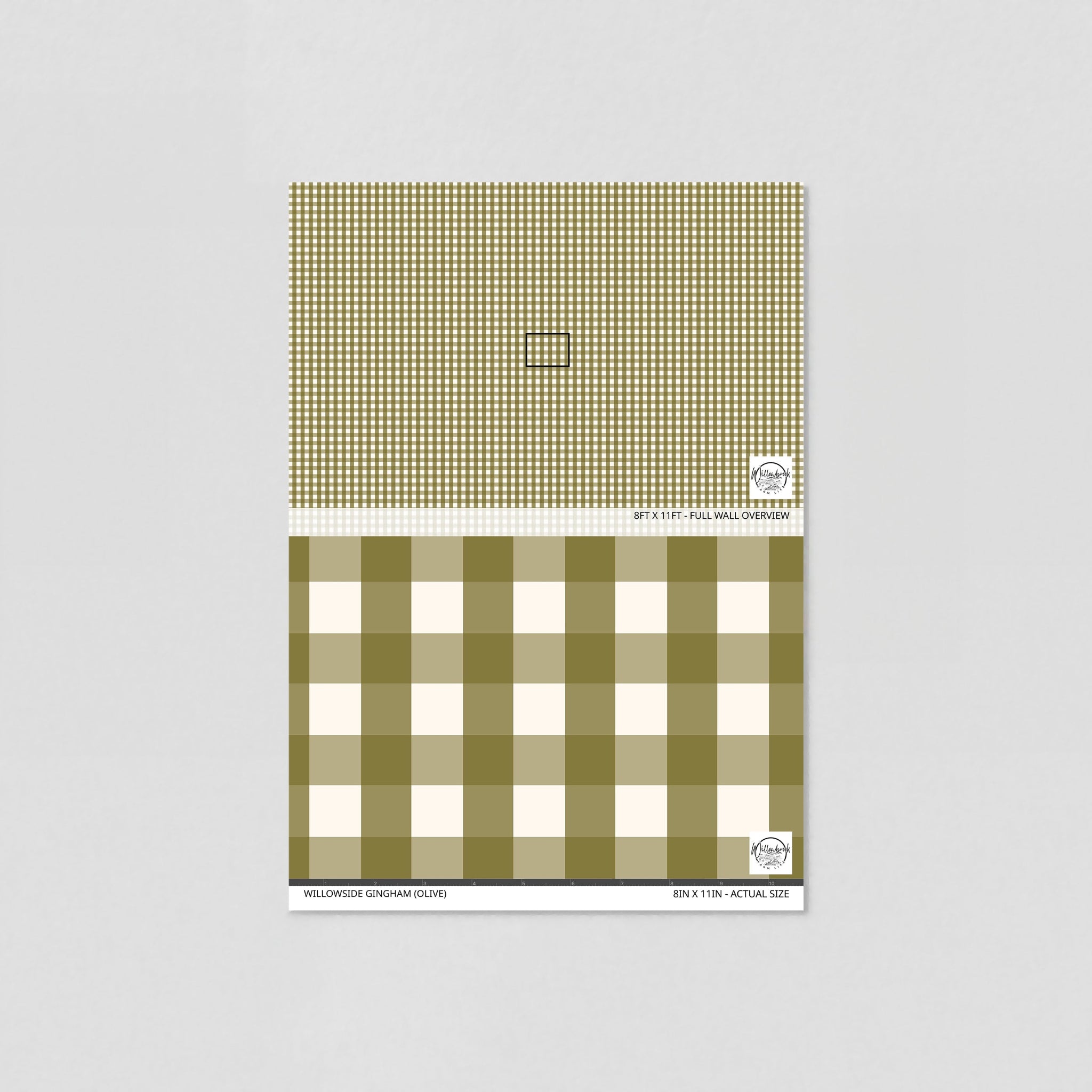 Willowside Gingham (Olive) Wallpaper