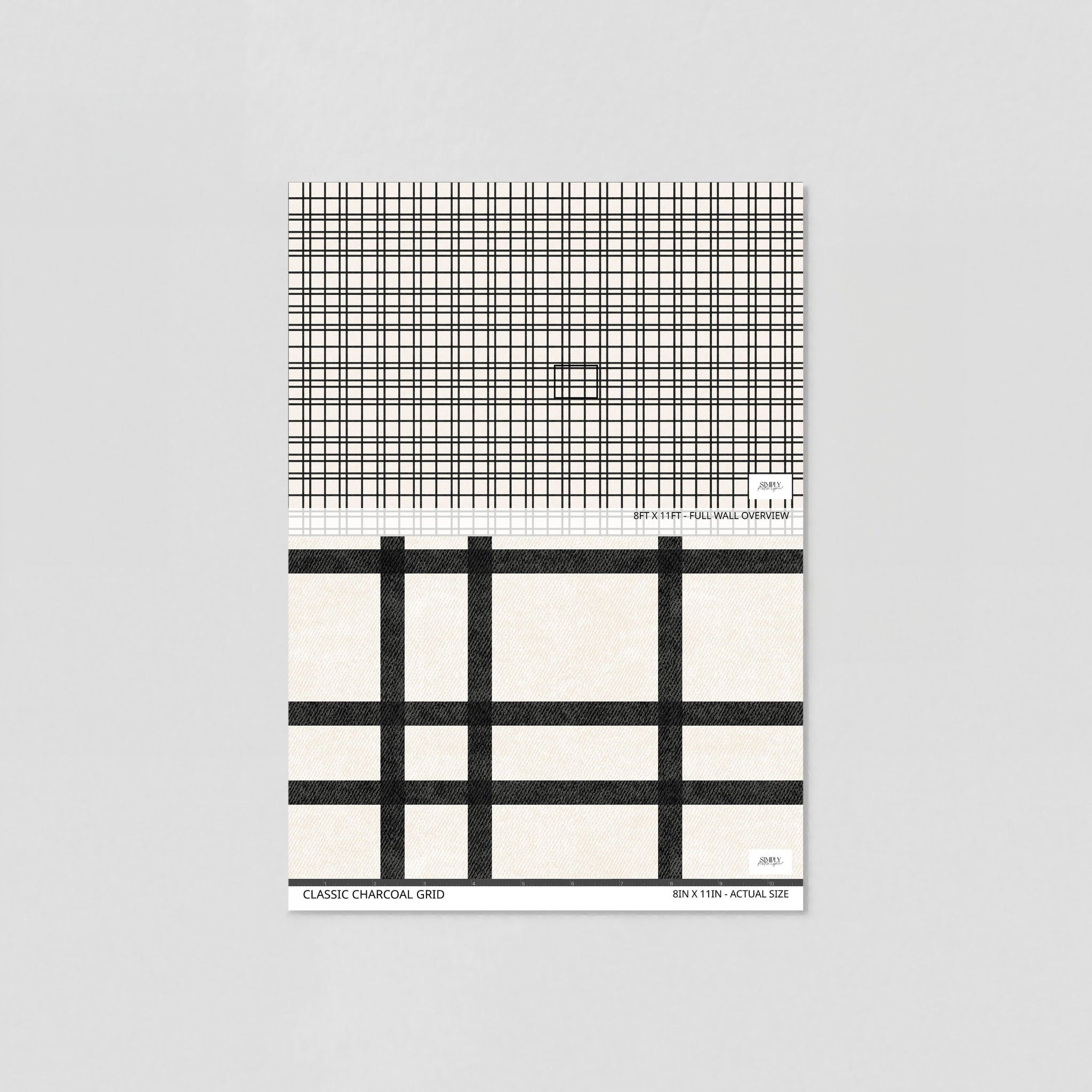 Classic Charcoal Grid Wallpaper