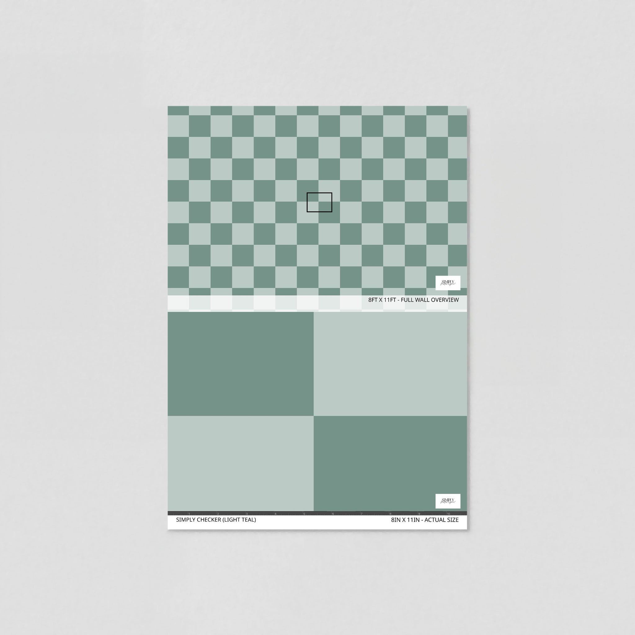 Simply Checker (Light Teal) Wallpaper
