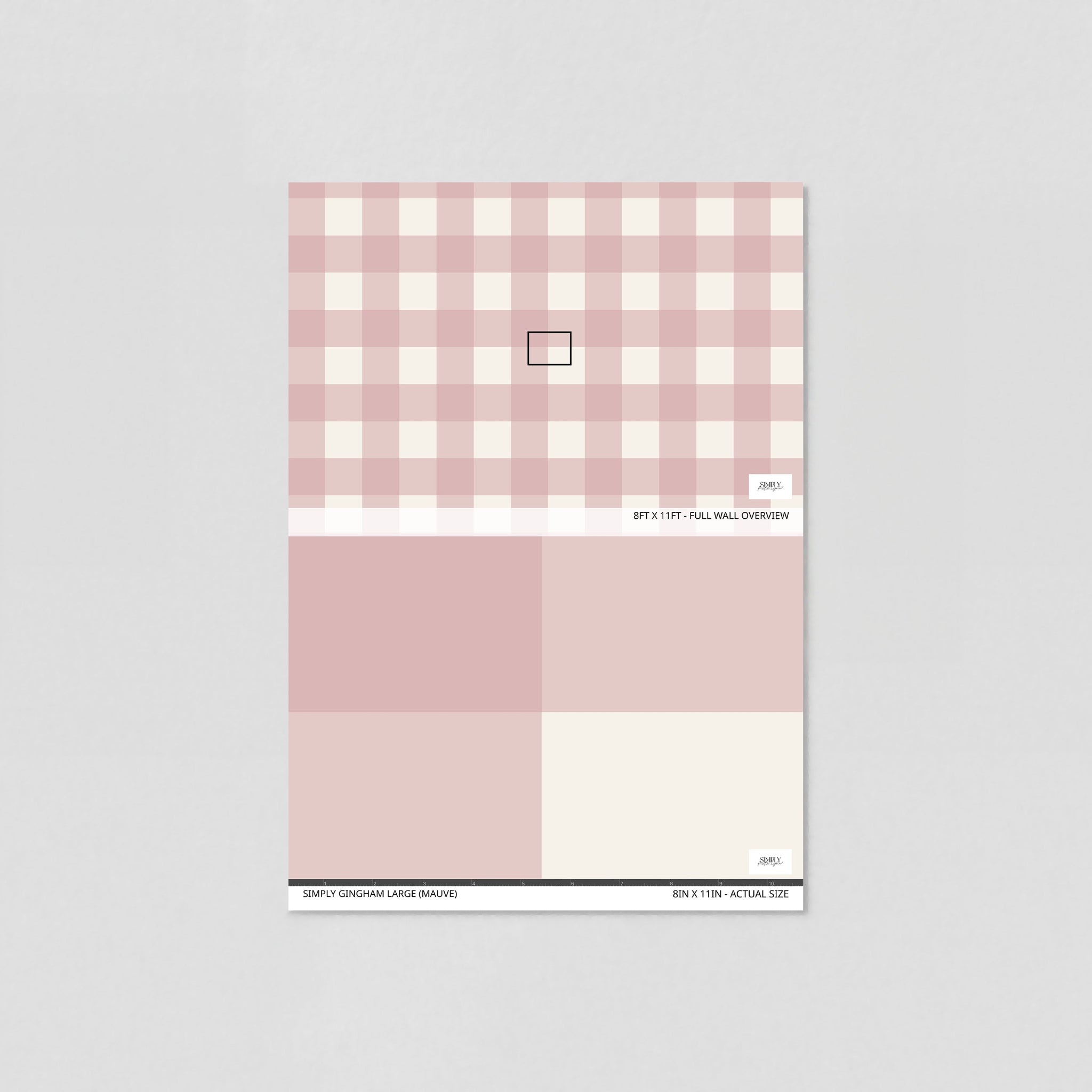 Simply Gingham Large (Mauve) Wallpaper