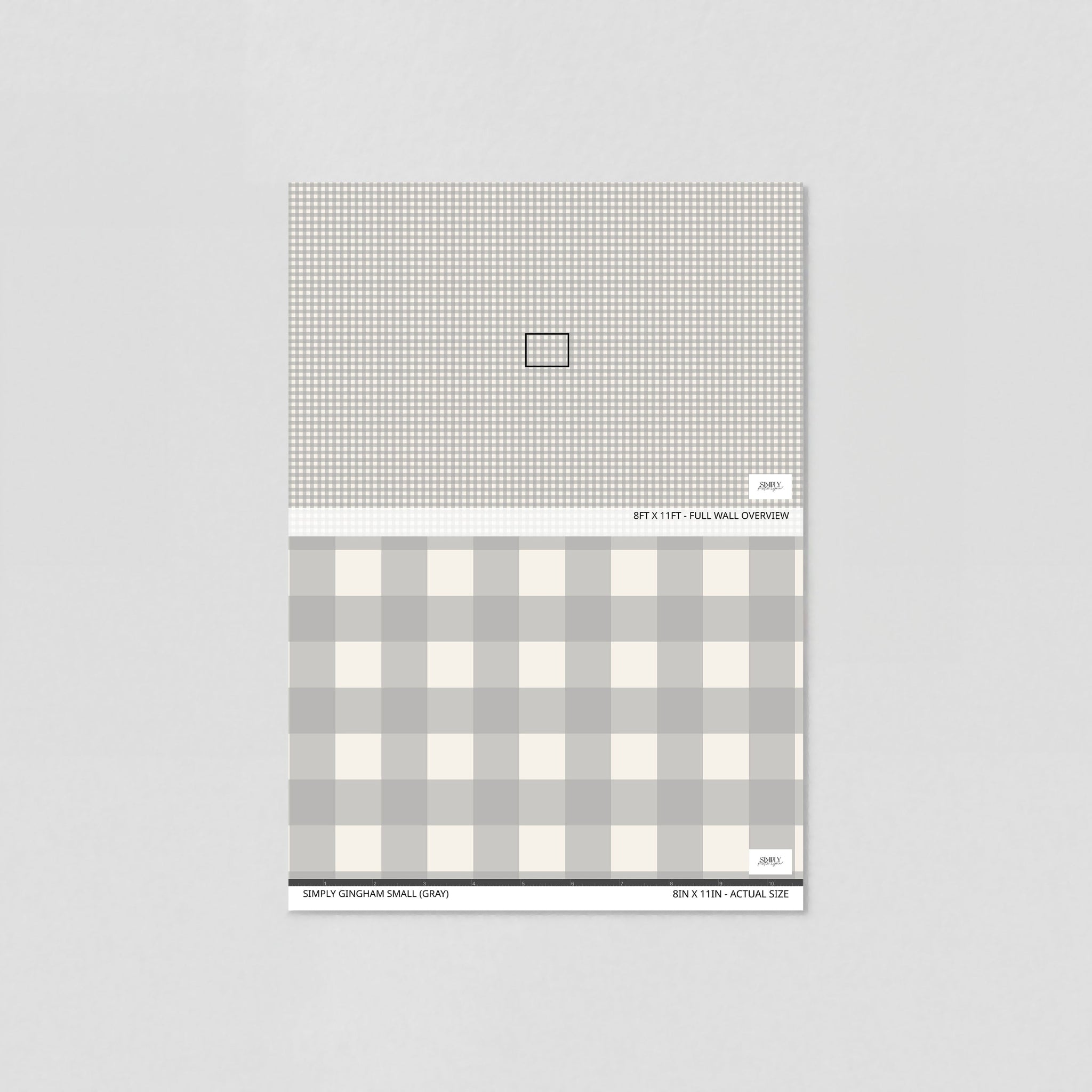 Simply Gingham Small (Gray) Wallpaper