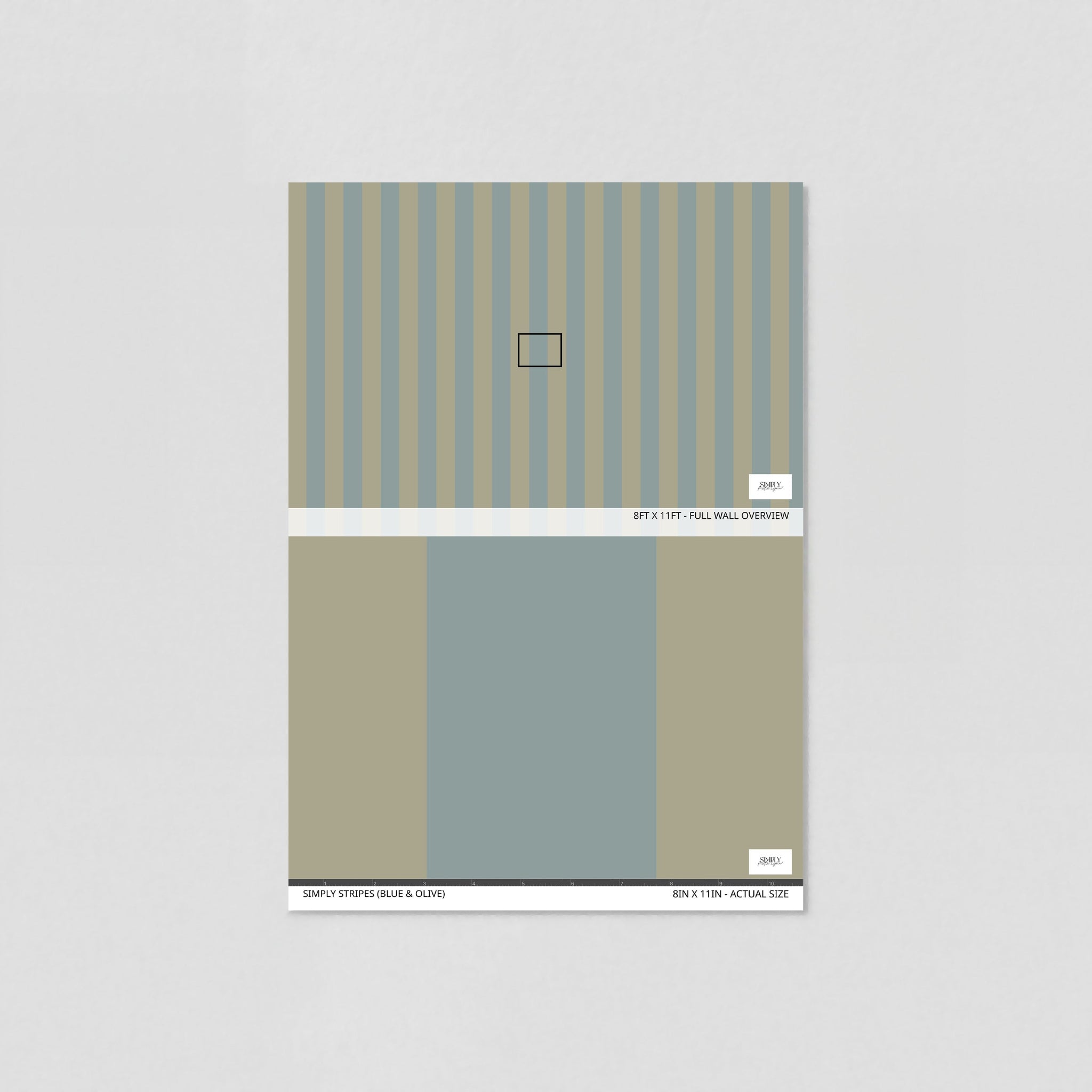 Simply Stripes (Blue & Olive) Wallpaper