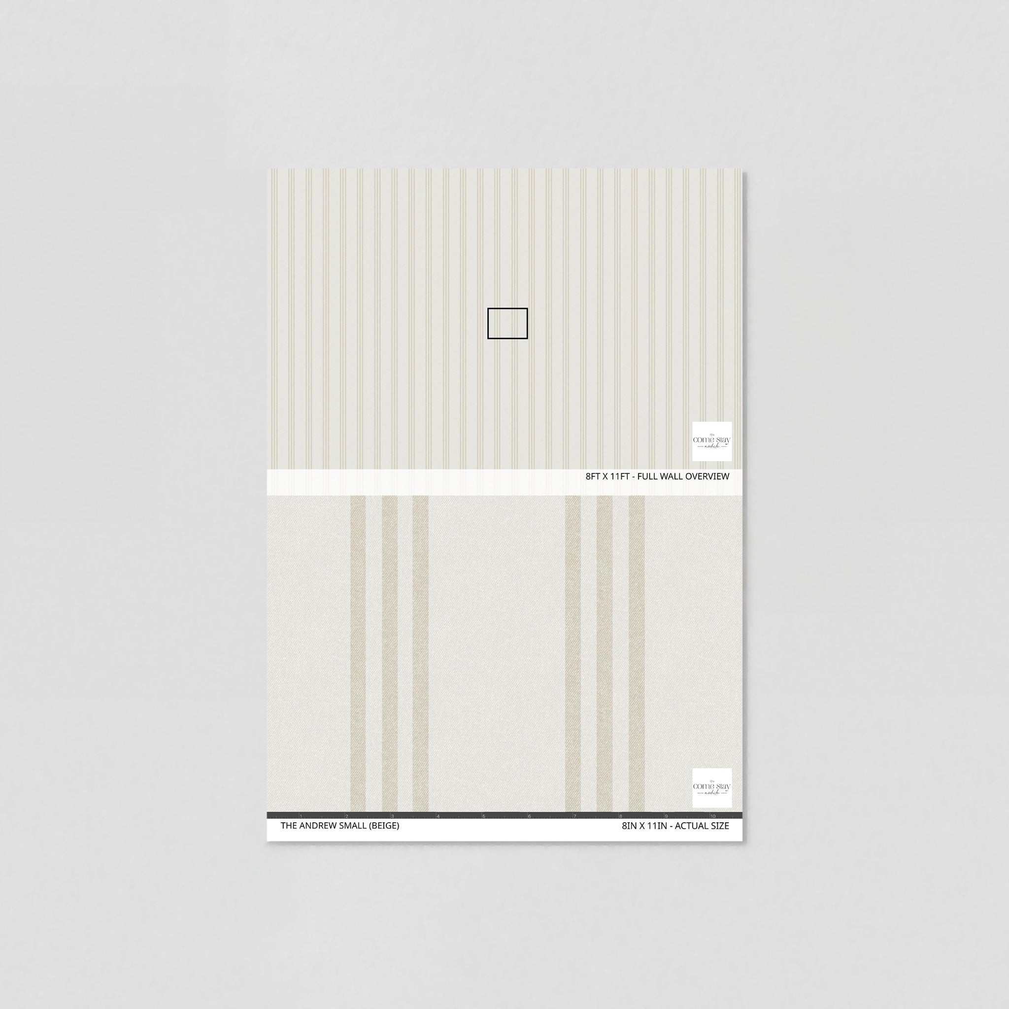 The Andrew Small (Beige) Wallpaper - 8 FT H X 12 FT W Peel and Stick