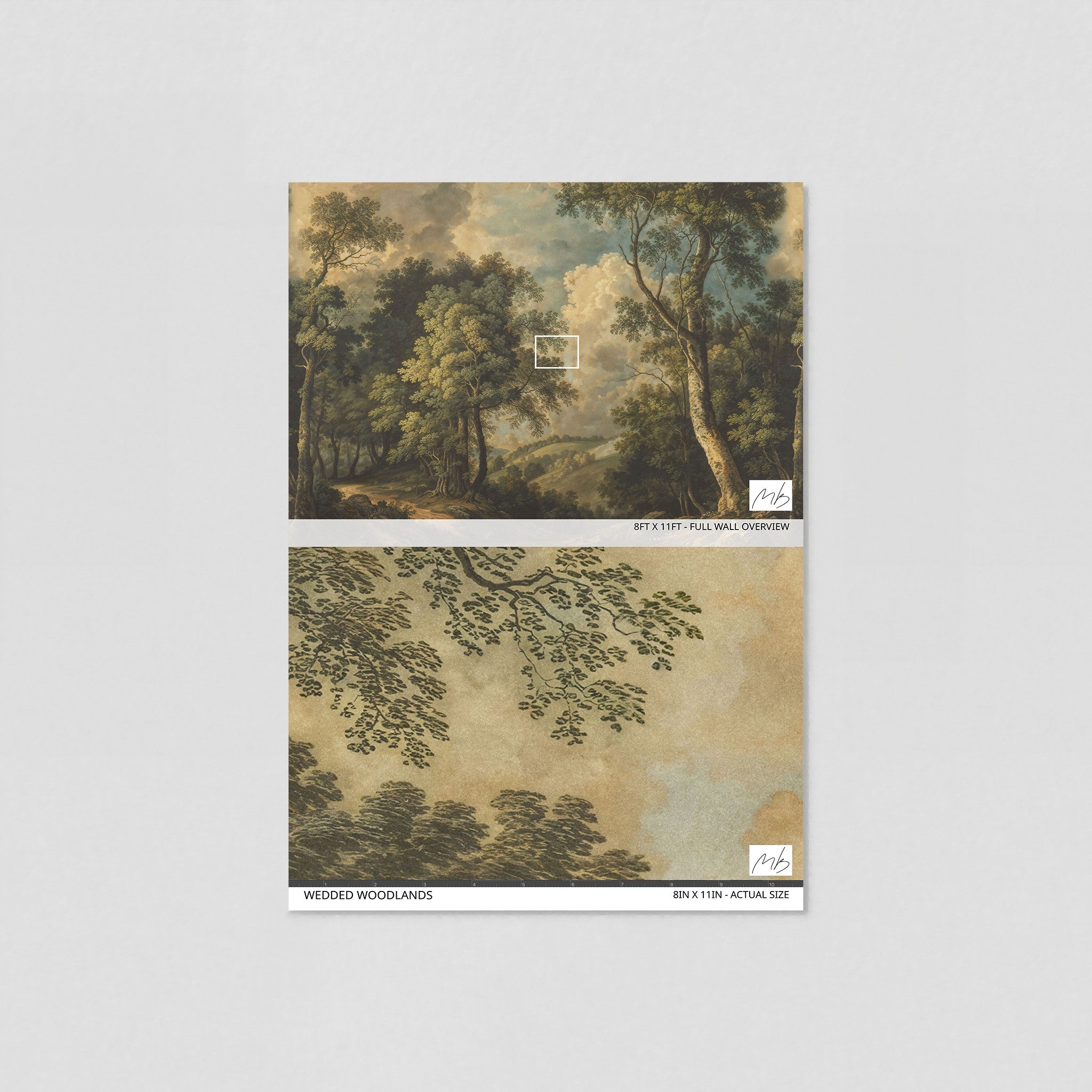 Wedded Woodland's Wallpaper - 12 FT H X 16 FT W Luxe Peel and Stick