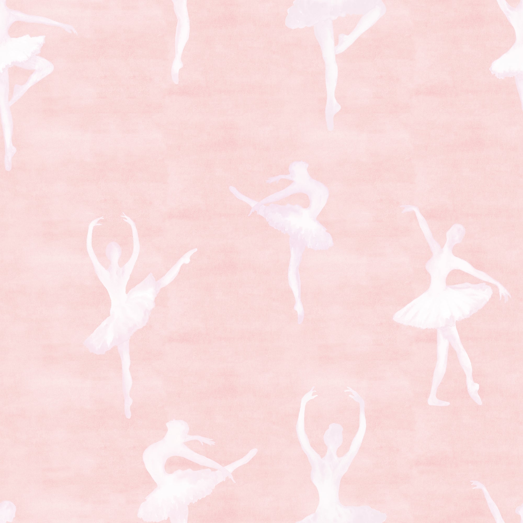 Pirouette (Pattern Edition) - Blush Pink Dancing Ballerina Wallpaper