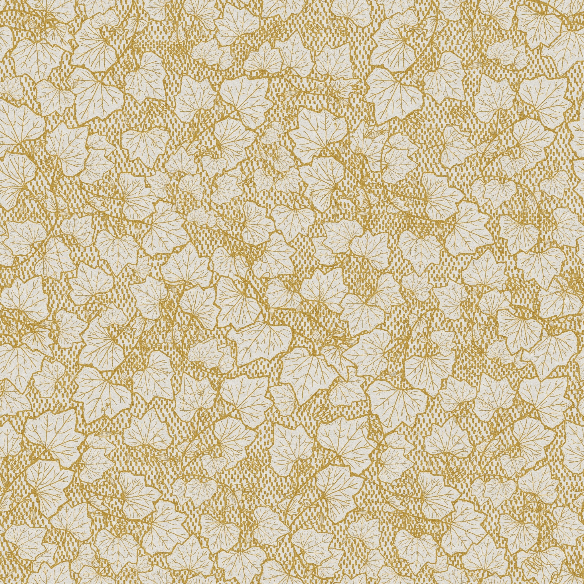 "Heath Wallpaper by Wall Blush with elegant golden leaf patterns installed in a modern living space, focusing on wall decor."