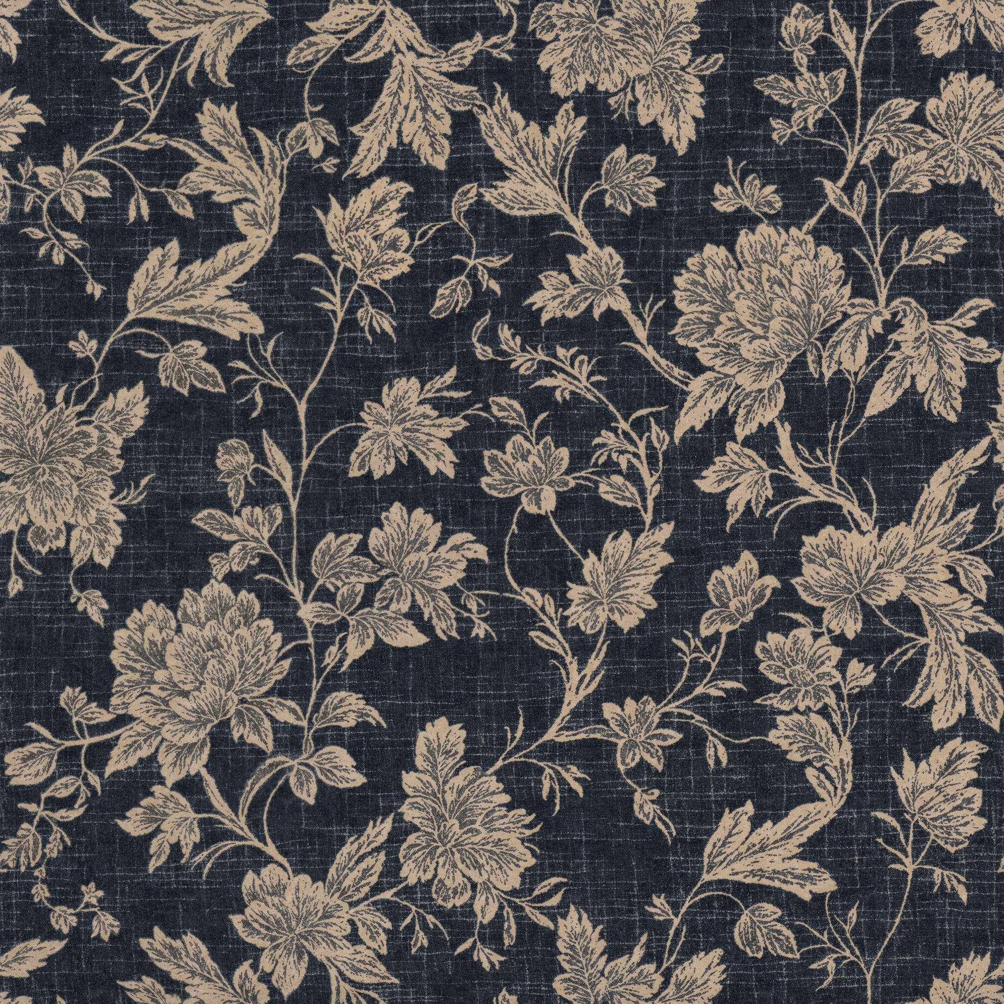 Denim Blooms Wallpaper