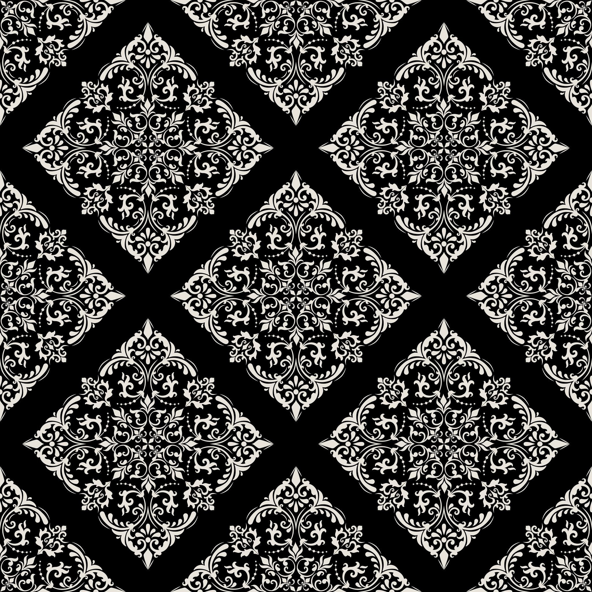 Thrifted Meadow (Black) Wallpaper