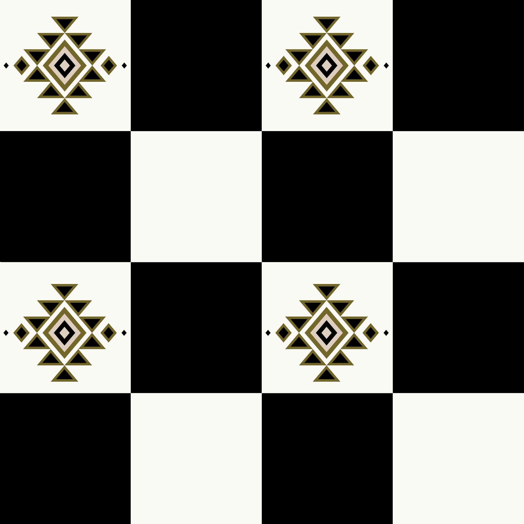 Western Checker (Black and Olive) Wallpaper