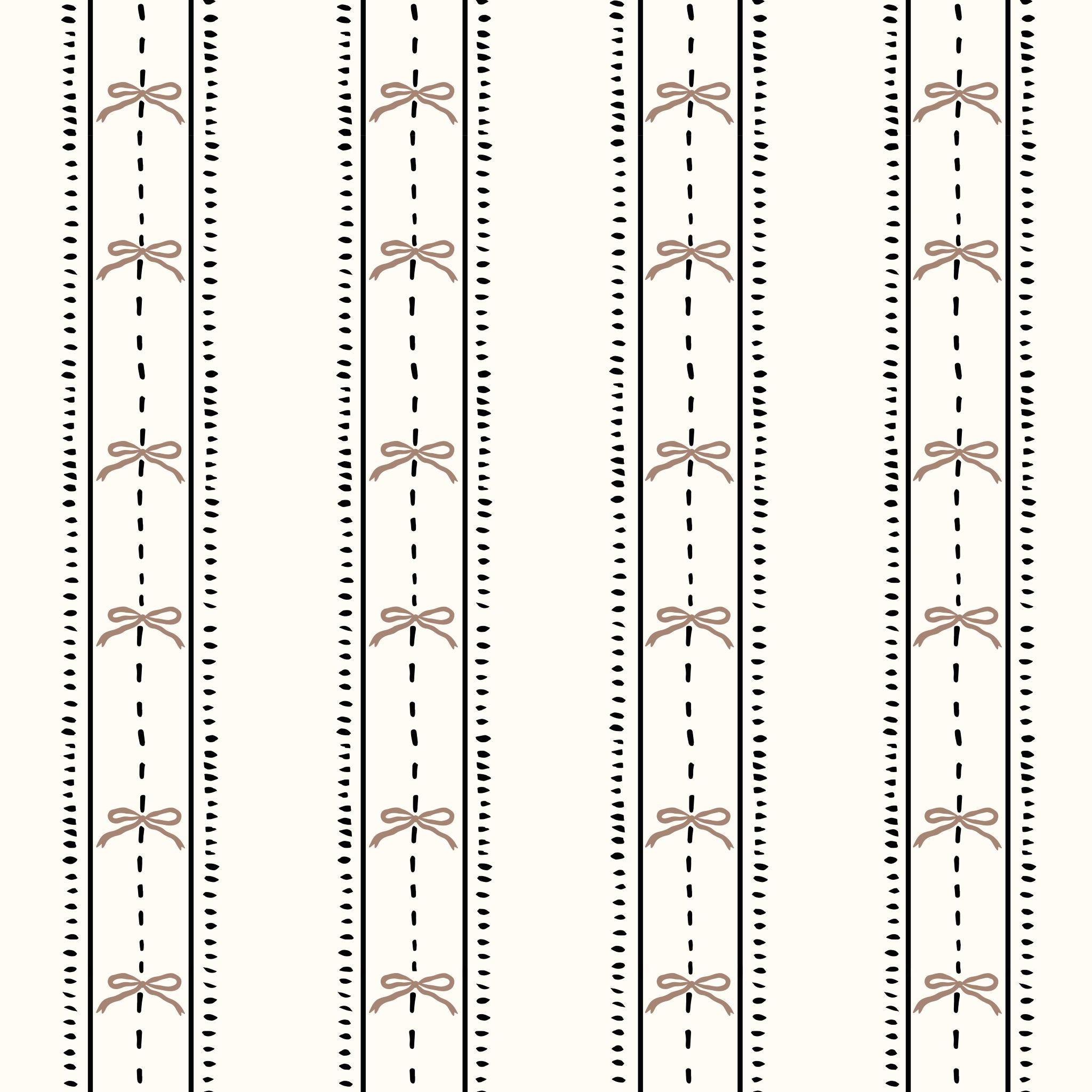 Cottage Bows (Pink) Wallpaper