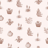 Desert Cove Wallpaper by Wall Blush with cacti design, perfect for adding a southwestern touch to a room's decor.