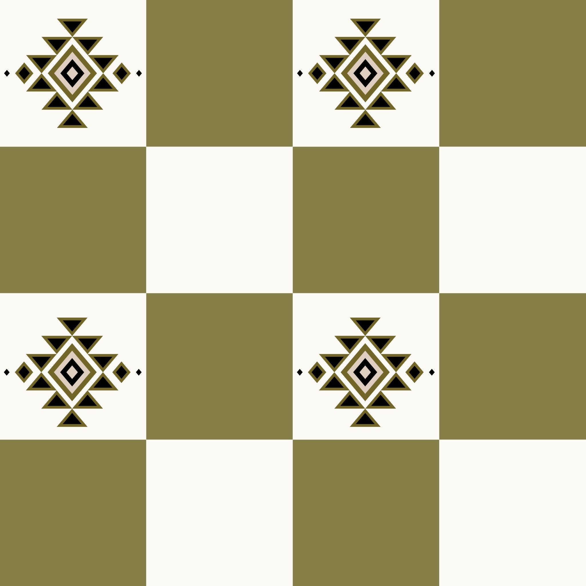 Western Checker (Olive) Wallpaper