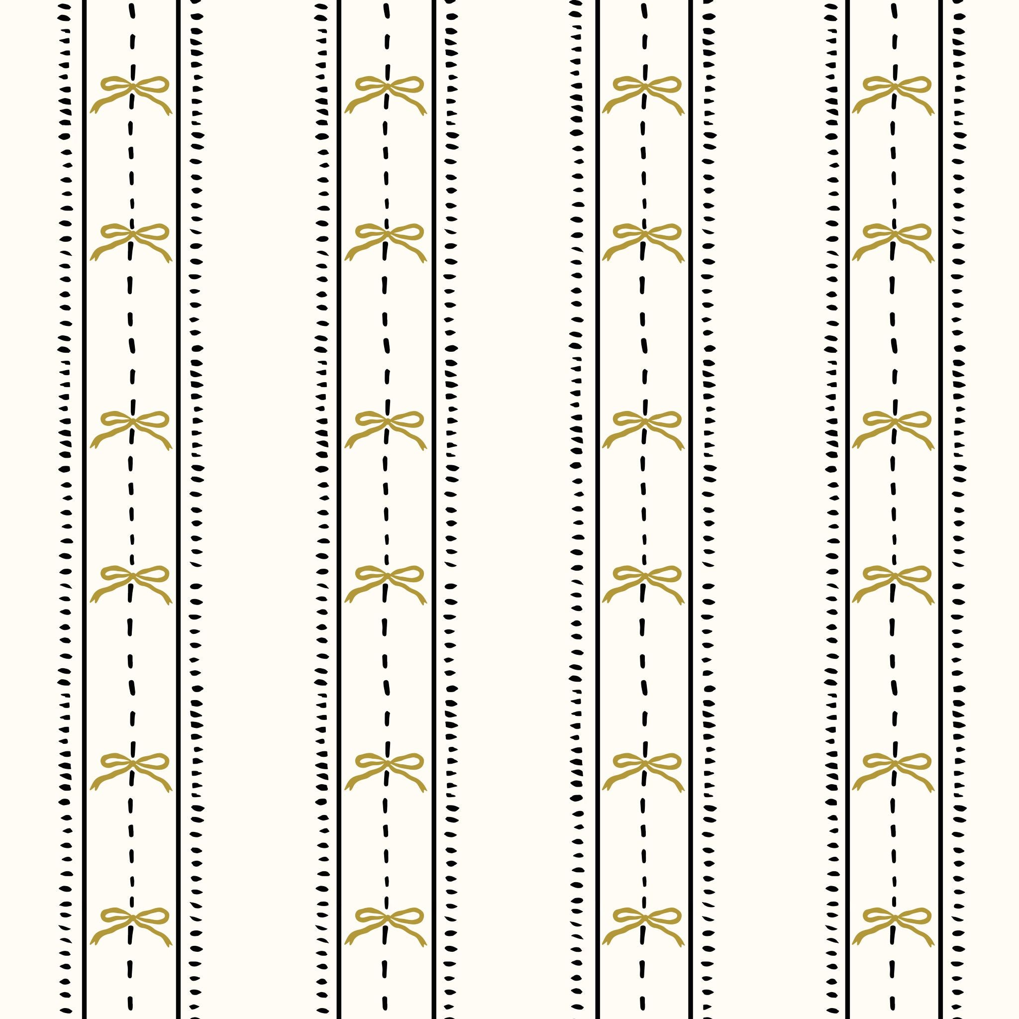 Cottage Bows (Yellow) Wallpaper
