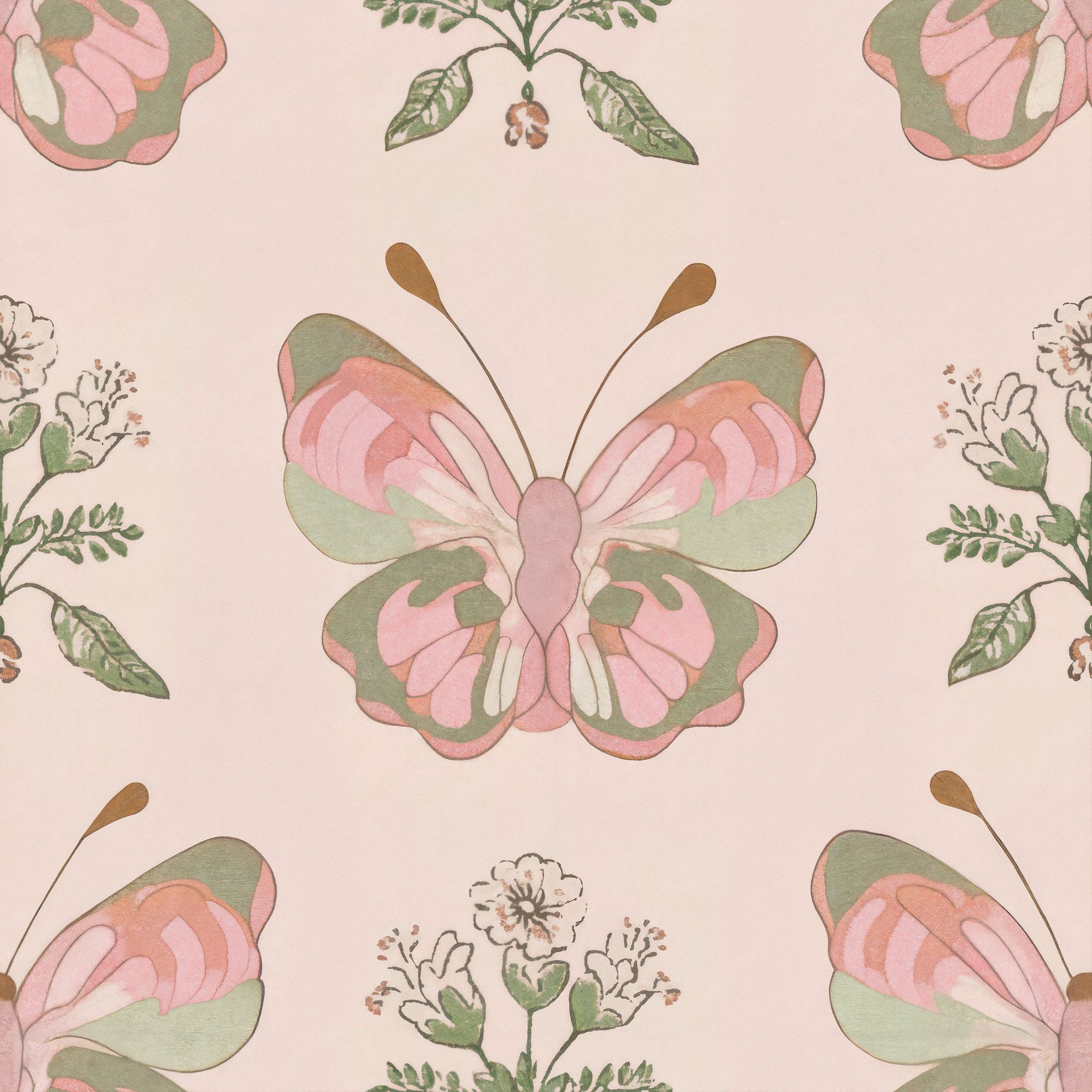 Butterfly Blooms Wallpaper