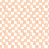 Alt: "Wall Blush Peachy Plaid Wallpaper pattern detail, ideal for a contemporary living room accent wall."