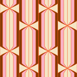 "Felicity Wallpaper by Wall Blush in a modern living room, geometric orange and pink patterned design."