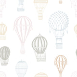 "Chic Ellie Wallpaper by Wall Blush with elegant hot air balloon design accentuating a modern room's decor."