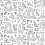 "Woodland Wallpaper by Wall Blush in a stylish room, featuring whimsical forest animals as the main design focus."