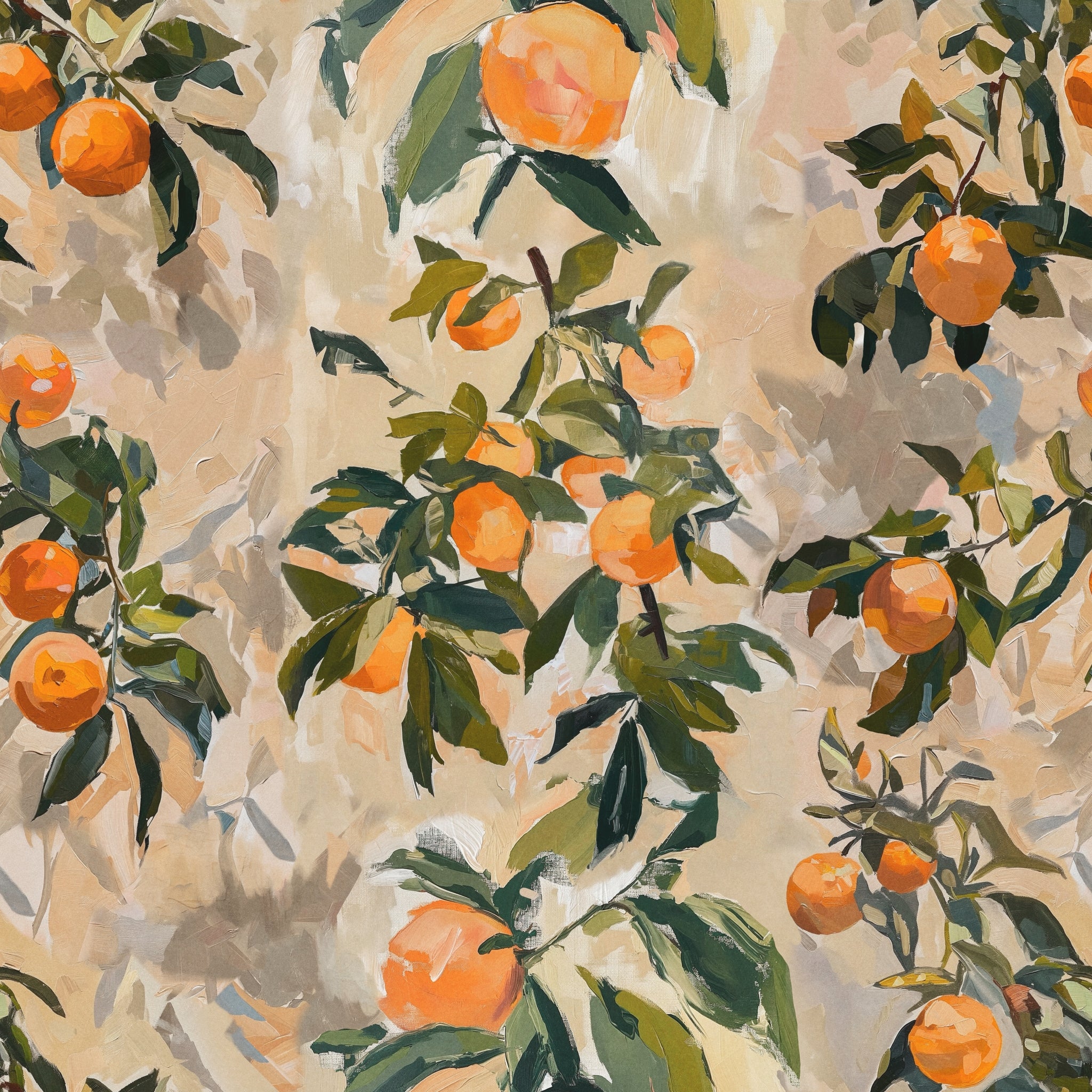 "Clementine Wallpaper by Wall Blush adds a vibrant touch to a room decor with its citrus theme."