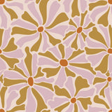 "Lila Wallpaper by Wall Blush featuring floral pattern in a modern living room setting, highlighting wallpaper design."
